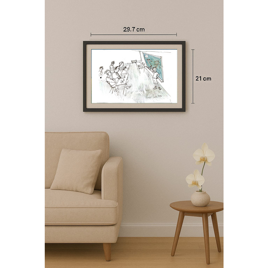 Jelica Culafic 29x21cm Orijinal Karikatür Tablo BOD00057