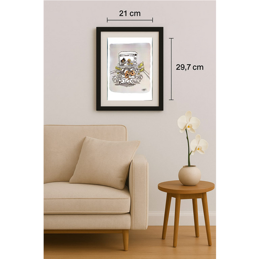 Santiago Cornejo 29x21cm Orijinal Karikatür Tablo BOD00068