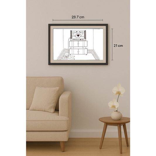 Mostafa Hossein Nia 29x21cm Orijinal Karikatür Tablo BOD00078