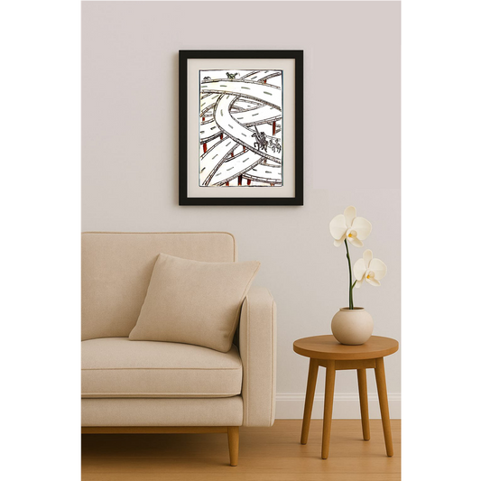 Mileta Miloradovic 25x17cm Orijinal Karikatür Tablo BOD00079