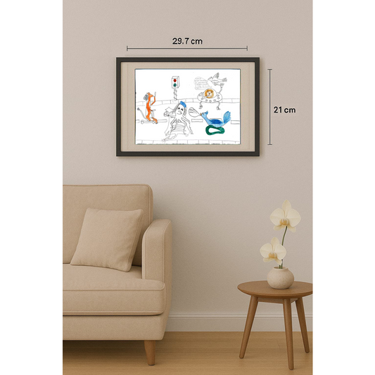 Katariha Lombaver 29x21cm Orijinal Karikatür BOD00348