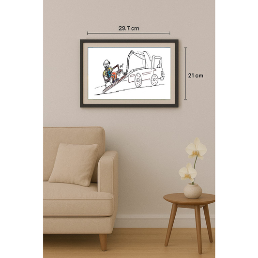 Niyazi Yoltaş 29x21cm Orijinal Karikatür BOD00513
