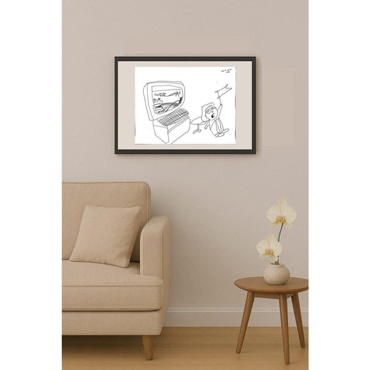 Mert Güler 43x30cm Orijinal Karikatür BOD01485