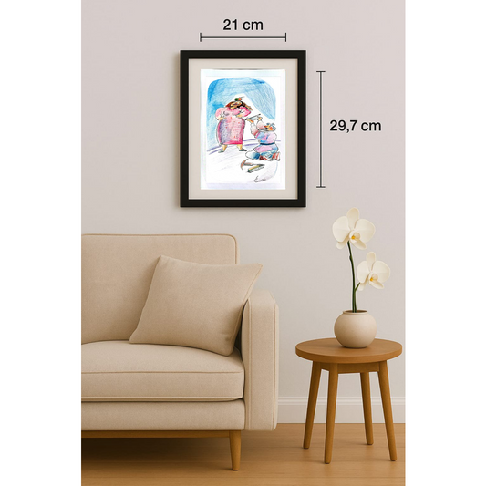 Baniasadi Mohammad Ali 29x21cm Orijinal Karikatür BOD01865