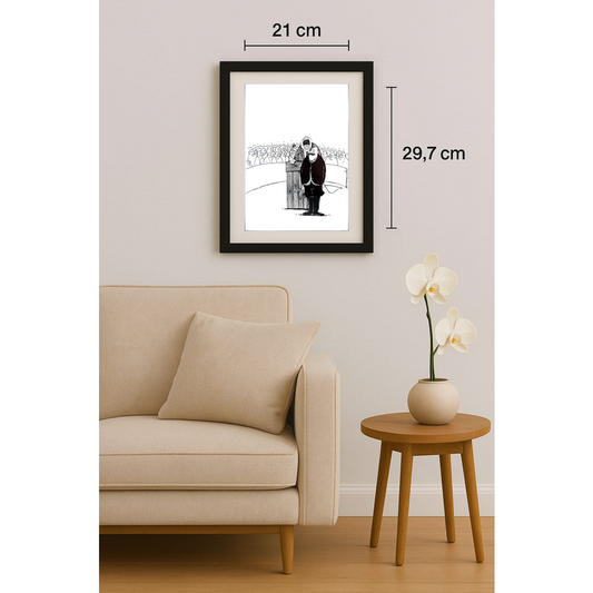 Zdzislaw Romanovski 29x21cm Orijinal Karikatür BOD01933