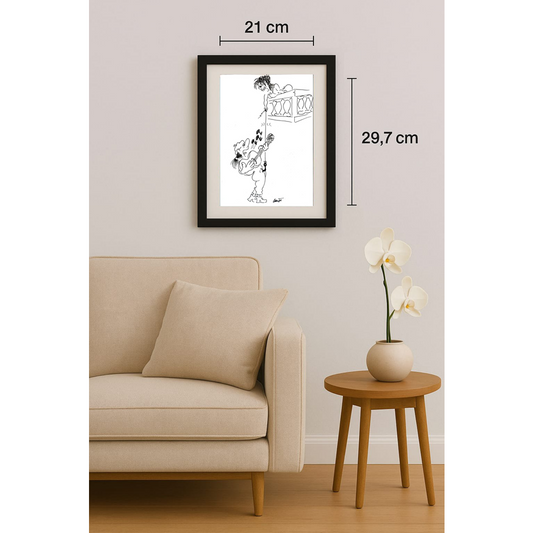 Branco Premuzic 29x21cm Orijinal Karikatür BOD01945