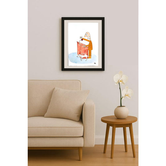 Louis Postruzin 29x21cm Orijinal Karikatür BOD04299