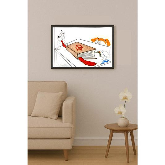Aysun Dilber Kesim 35x25cm Orijinal Karikatür BOD05302