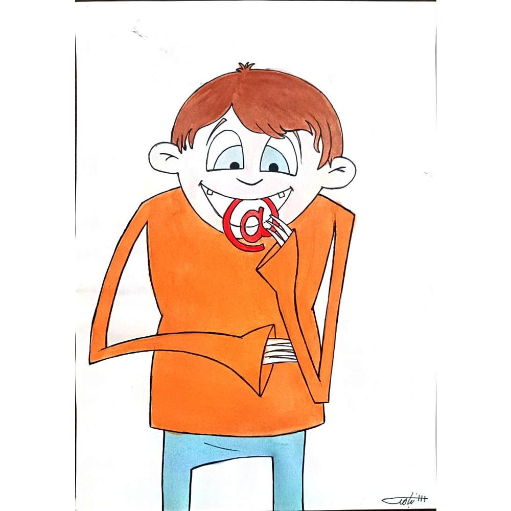 Hamed Nabahat 29x21cm Orijinal Karikatür Tablo BOD00003