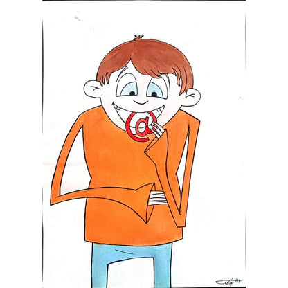 Hamed Nabahat 29x21cm Orijinal Karikatür Tablo BOD00003