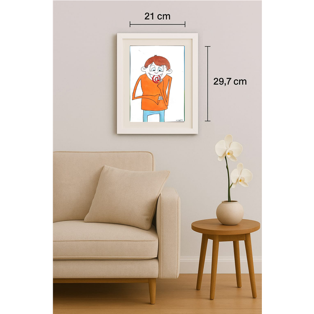 Hamed Nabahat 29x21cm Orijinal Karikatür Tablo BOD00003