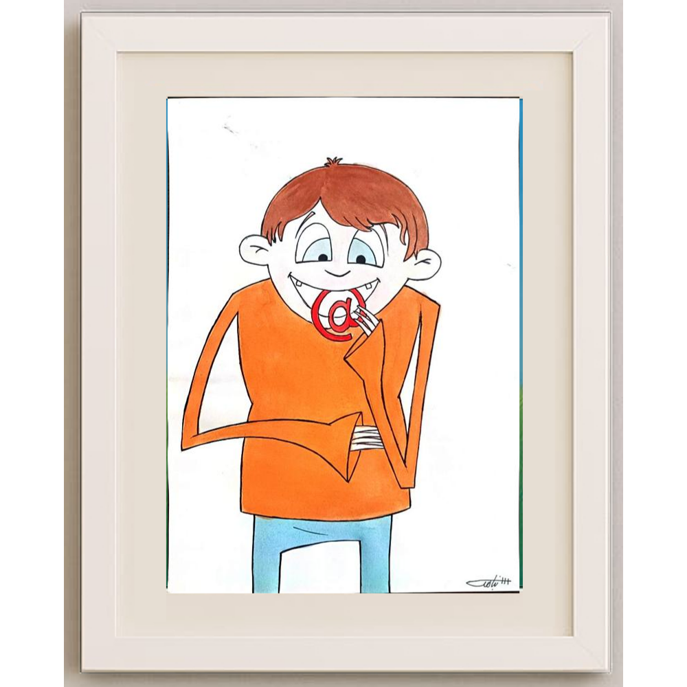 Hamed Nabahat 29x21cm Orijinal Karikatür Tablo BOD00003