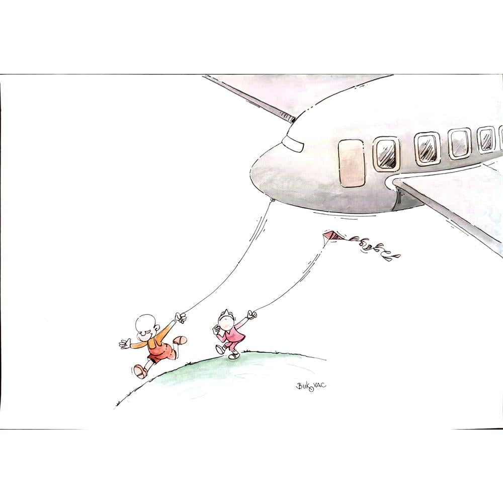 Milan Bukovac 29x21cm Orijinal Karikatür Tablo BOD00020