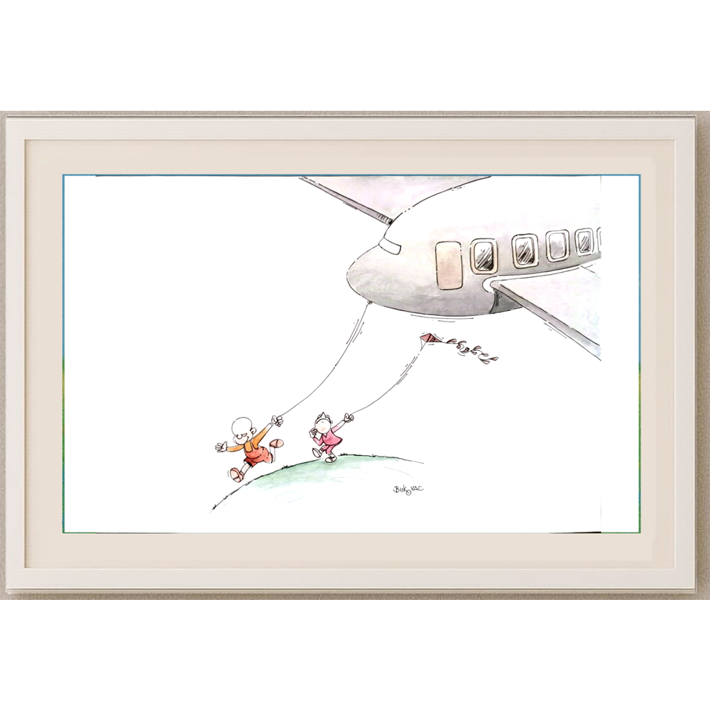 Milan Bukovac 29x21cm Orijinal Karikatür Tablo BOD00020