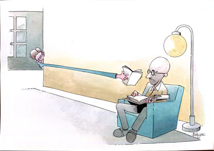 Milan Bukovac 29x21cm Orijinal Karikatür Tablo BOD00022