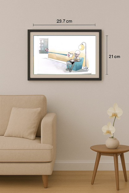 Milan Bukovac 29x21cm Orijinal Karikatür Tablo BOD00022