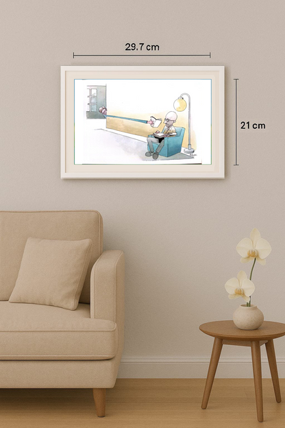 Milan Bukovac 29x21cm Orijinal Karikatür Tablo BOD00022