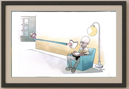 Milan Bukovac 29x21cm Orijinal Karikatür Tablo BOD00022