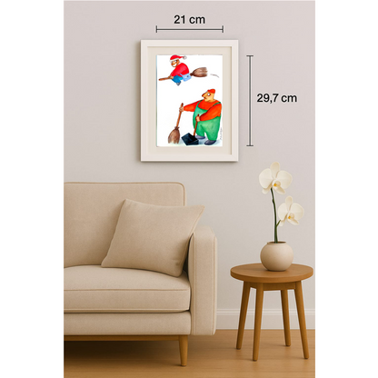 Hongyu Ma 29x21cm  Orijinal Karikatür Tablo BOD00023