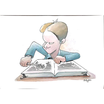 Milan Bukovac 29x21cm Orijinal Karikatür Tablo BOD00024