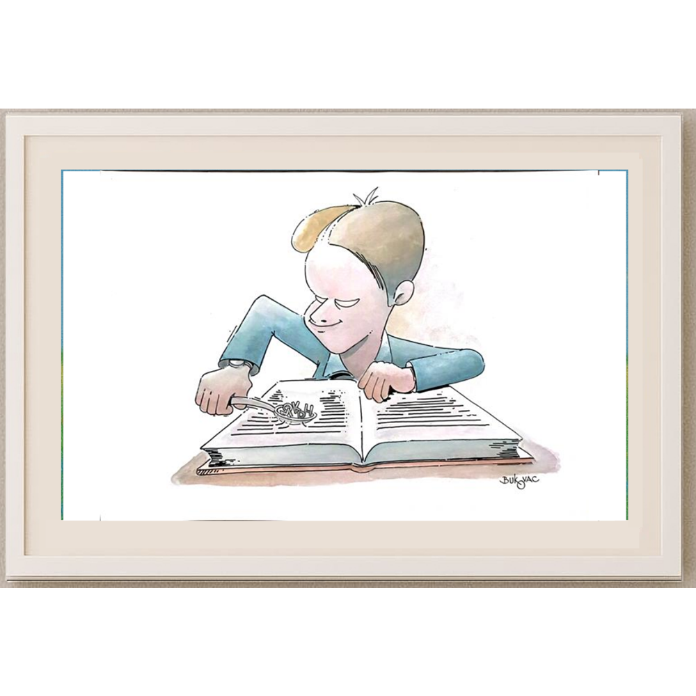 Milan Bukovac 29x21cm Orijinal Karikatür Tablo BOD00024