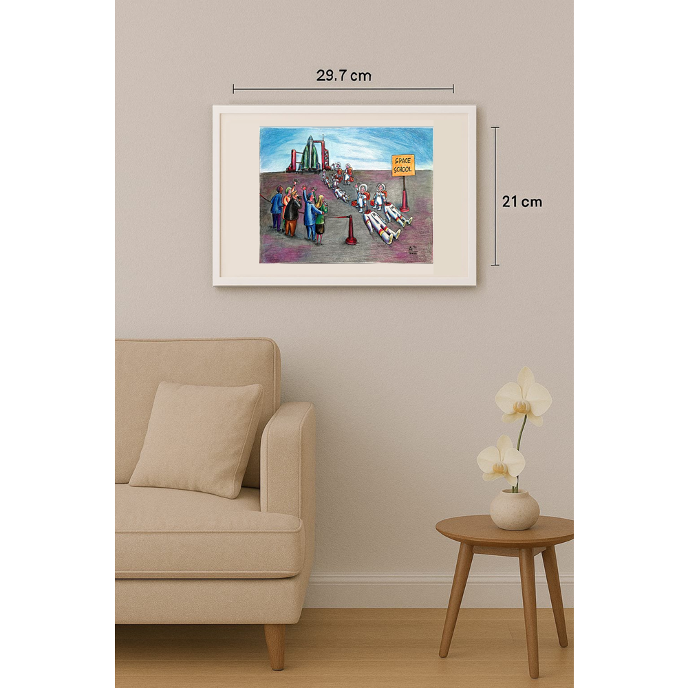 Alejandro Tempesta Tastas 29x21cm  Orijinal Karikatür Tablo BOD00027