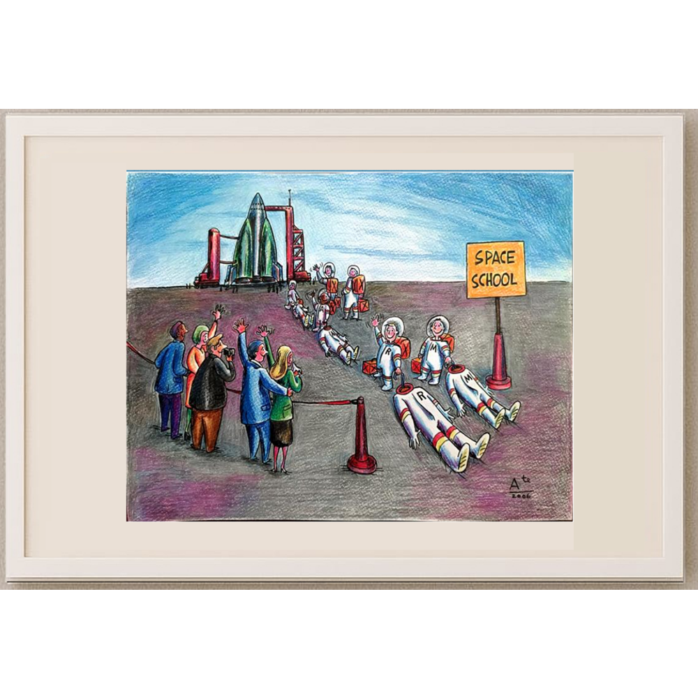 Alejandro Tempesta Tastas 29x21cm  Orijinal Karikatür Tablo BOD00027