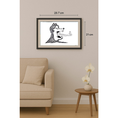 Marian Lupu 29x21cm Orijinal Karikatür Tablo BOD00029