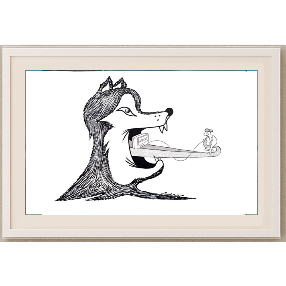 Marian Lupu 29x21cm Orijinal Karikatür Tablo BOD00029