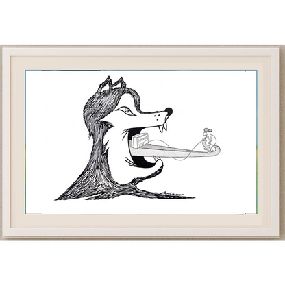 Marian Lupu 29x21cm Orijinal Karikatür Tablo BOD00029