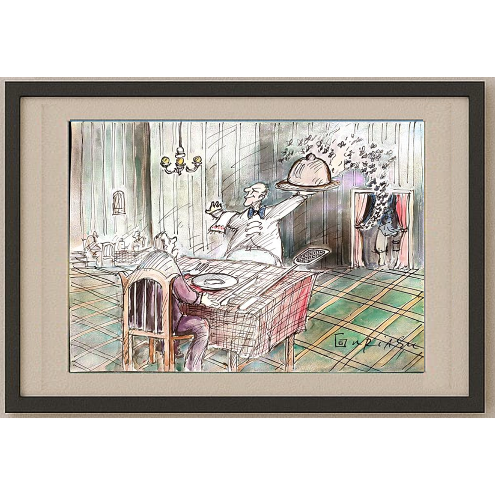 Gheorghita Ghinea Uriasu 29x21cm  Orijinal Karikatür Tablo BOD00053