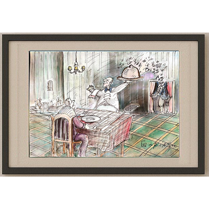 Gheorghita Ghinea Uriasu 29x21cm  Orijinal Karikatür Tablo BOD00053