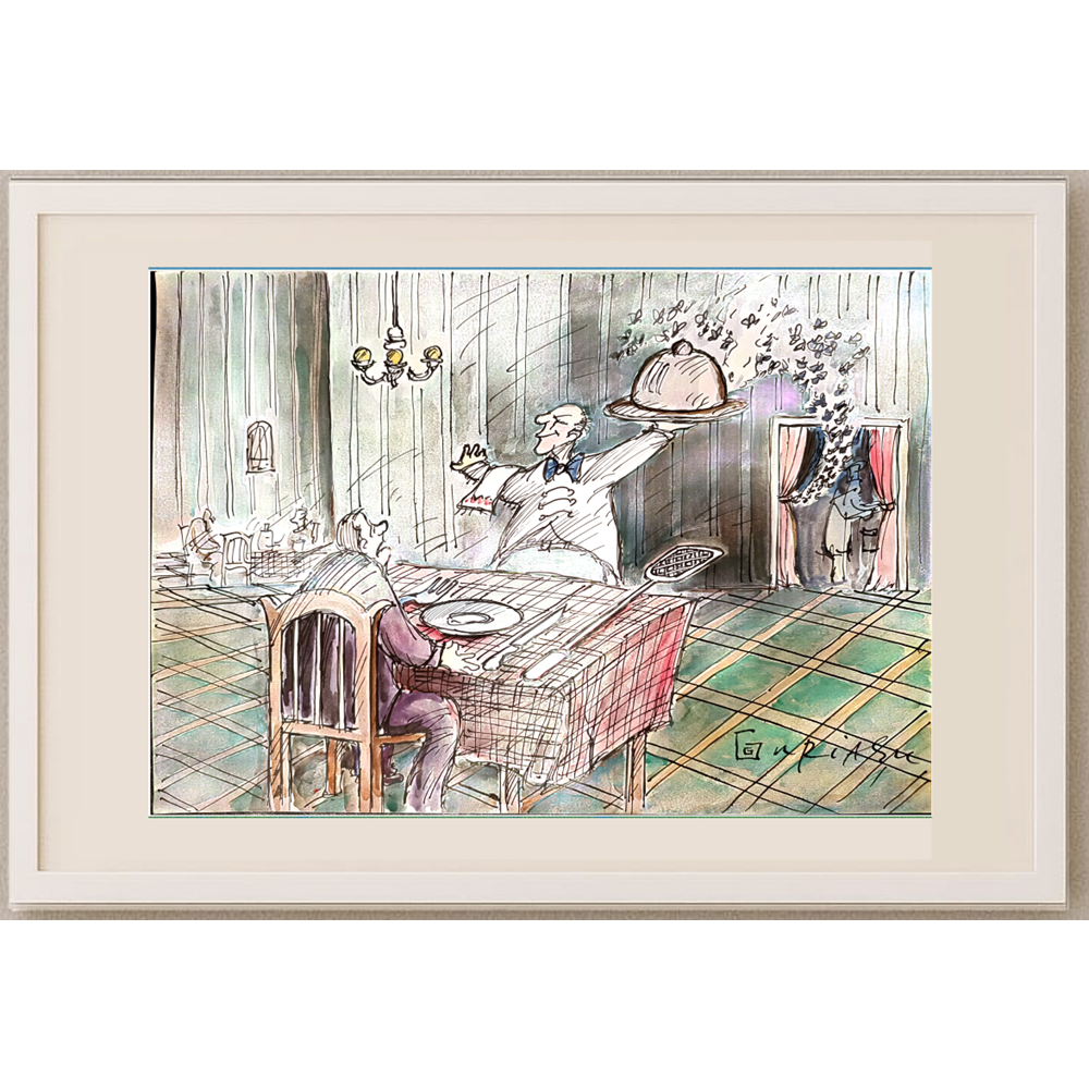 Gheorghita Ghinea Uriasu 29x21cm  Orijinal Karikatür Tablo BOD00053