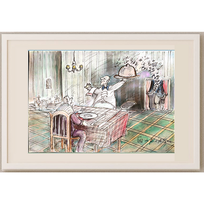 Gheorghita Ghinea Uriasu 29x21cm  Orijinal Karikatür Tablo BOD00053