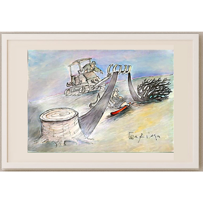 Gheorghita Ghinea Uriasu 29x21cm Orijinal Karikatür Tablo BOD00054