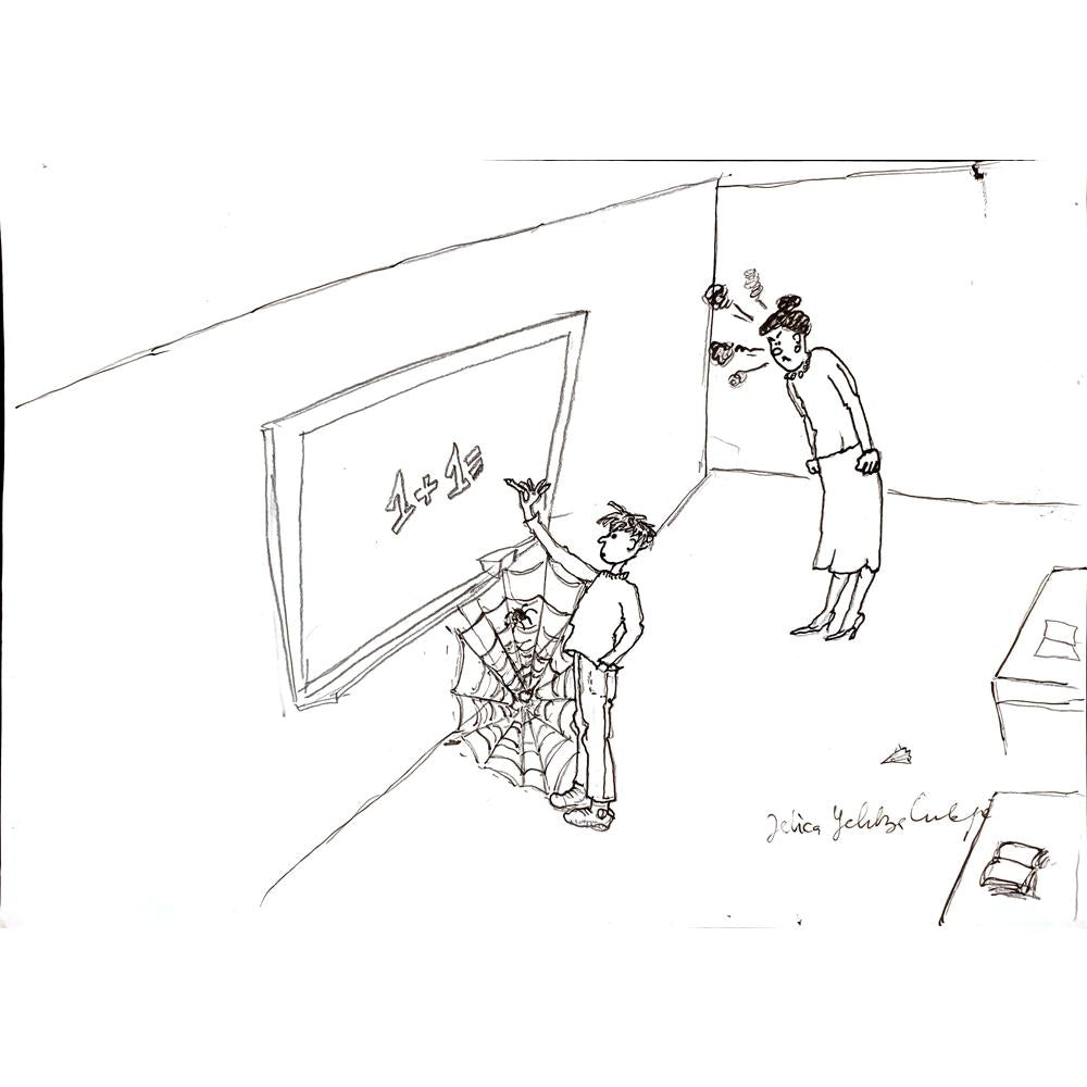 Jelica Culafic 29x21cm Orijinal Karikatür Tablo BOD00058