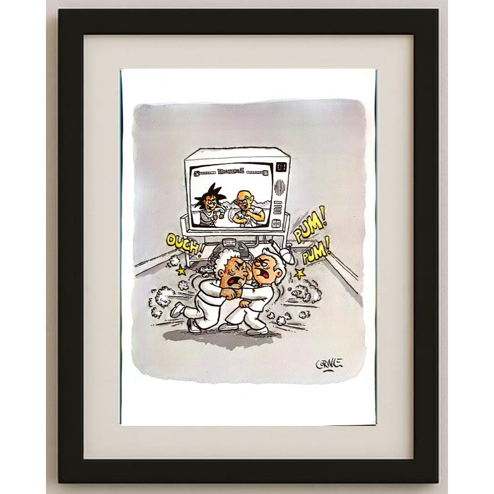 Santiago Cornejo 29x21cm Orijinal Karikatür Tablo BOD00068