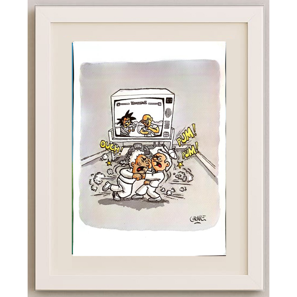 Santiago Cornejo 29x21cm Orijinal Karikatür Tablo BOD00068