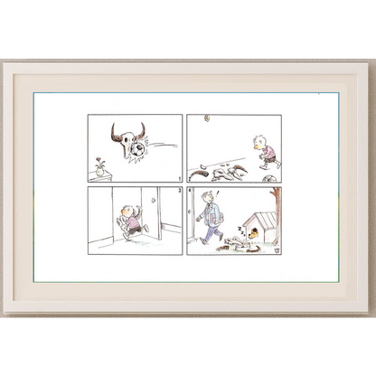 Lui Miao 29x21cm Orijinal Karikatür Tablo BOD00071