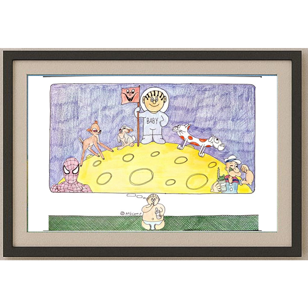 Mostafa Hossein Nia 29x21cm Orijinal Karikatür Tablo BOD00074