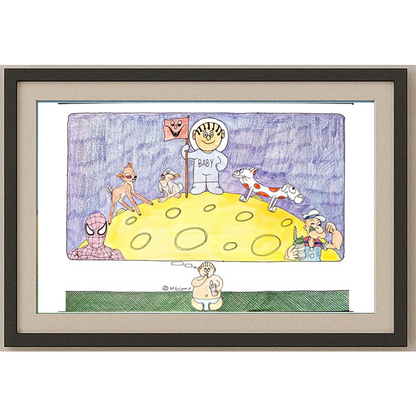 Mostafa Hossein Nia 29x21cm Orijinal Karikatür Tablo BOD00074
