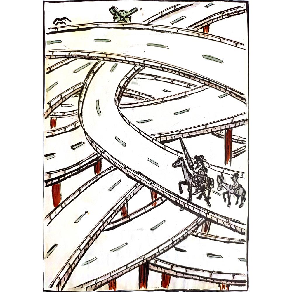 Mileta Miloradovic 25x17cm Orijinal Karikatür Tablo BOD00079