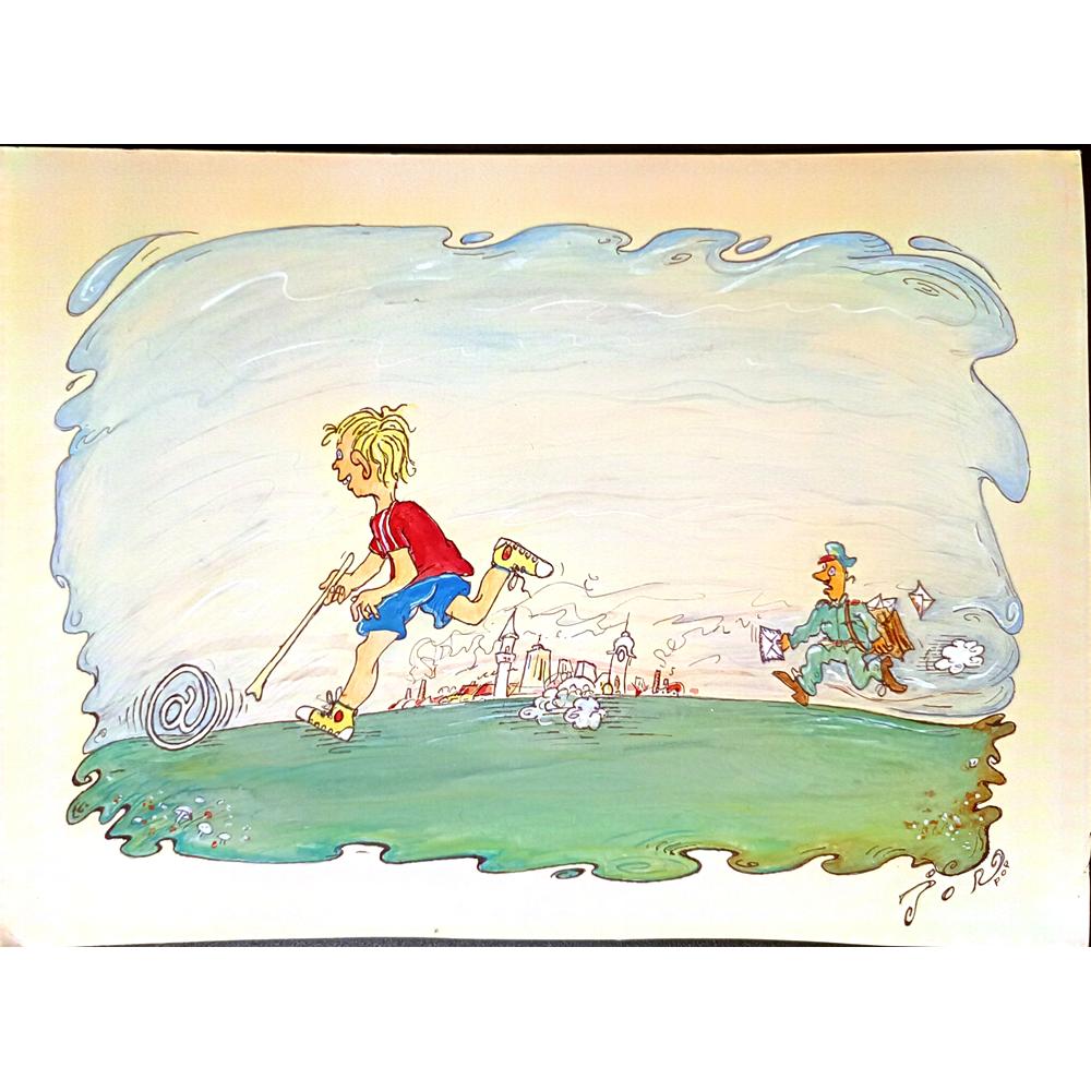 Jordan Popiliev 29x21cm Orijinal Karikatür BOD00147