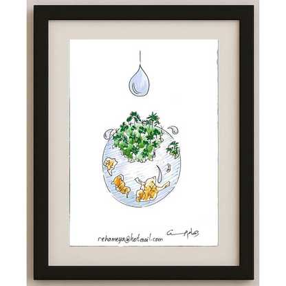 Reham Hassan Mohsen 29x21cm Original Cartoon BOD00153