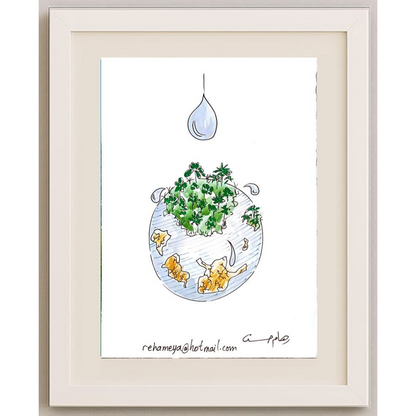 Reham Hassan Mohsen 29x21cm Original Cartoon BOD00153
