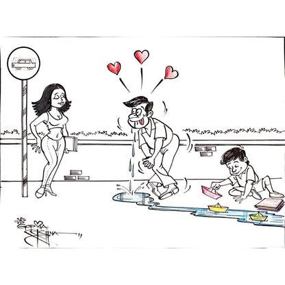 Vendra Gopalaksrishna 29x21cm Orijinal Karikatür BOD00160