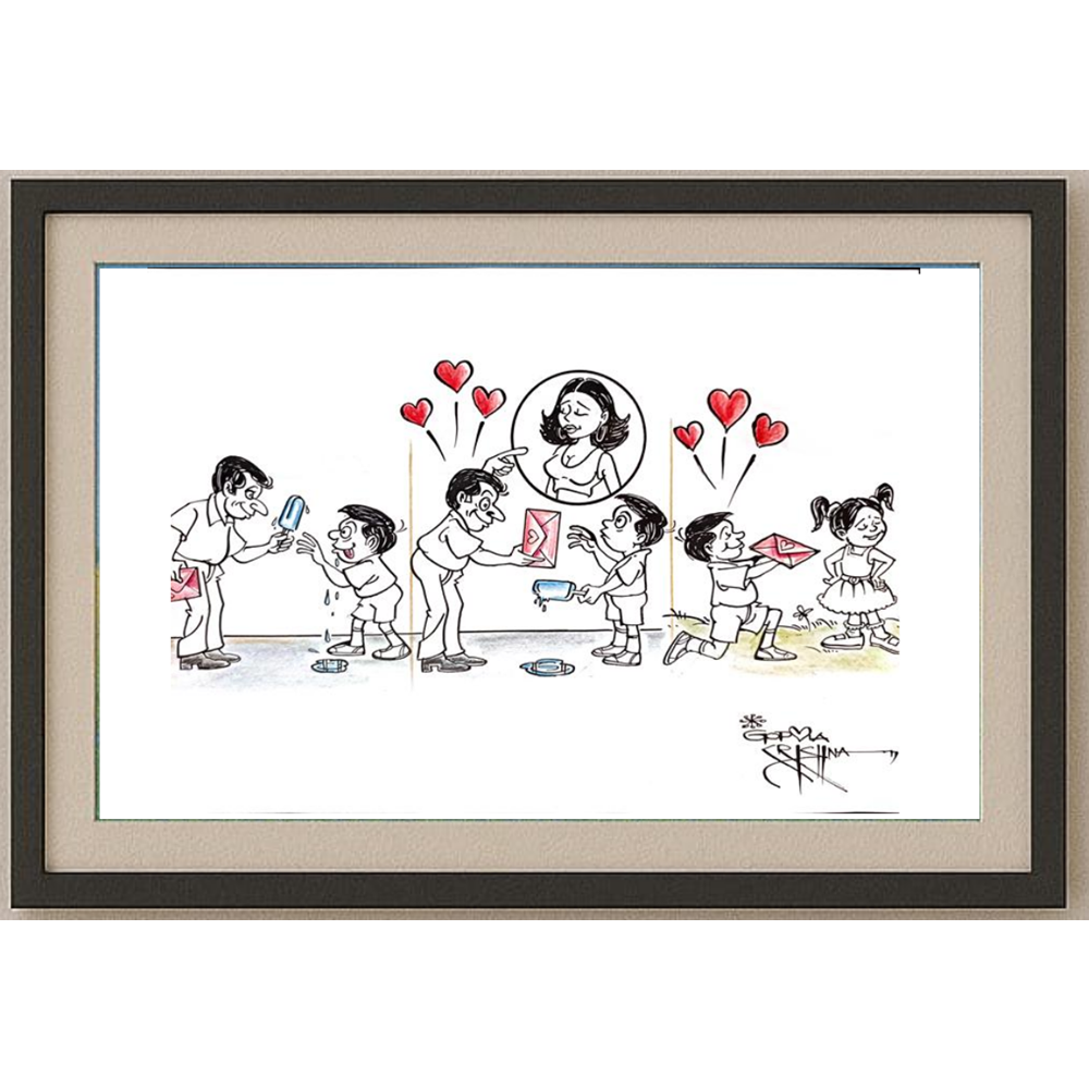 Vendra Gopalaksrishna 29x21cm Orijinal Karikatür BOD00161