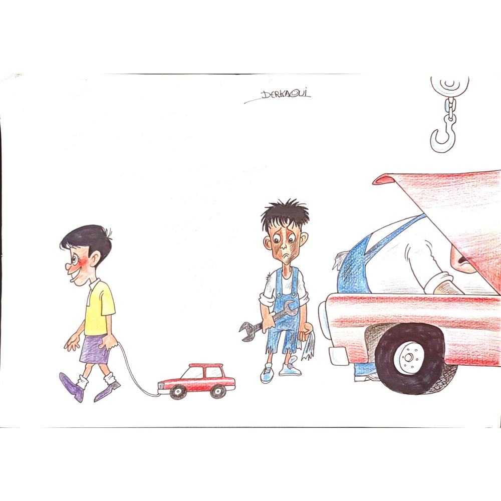 Derkaoui 29x21cm Orijinal Karikatür BOD00170