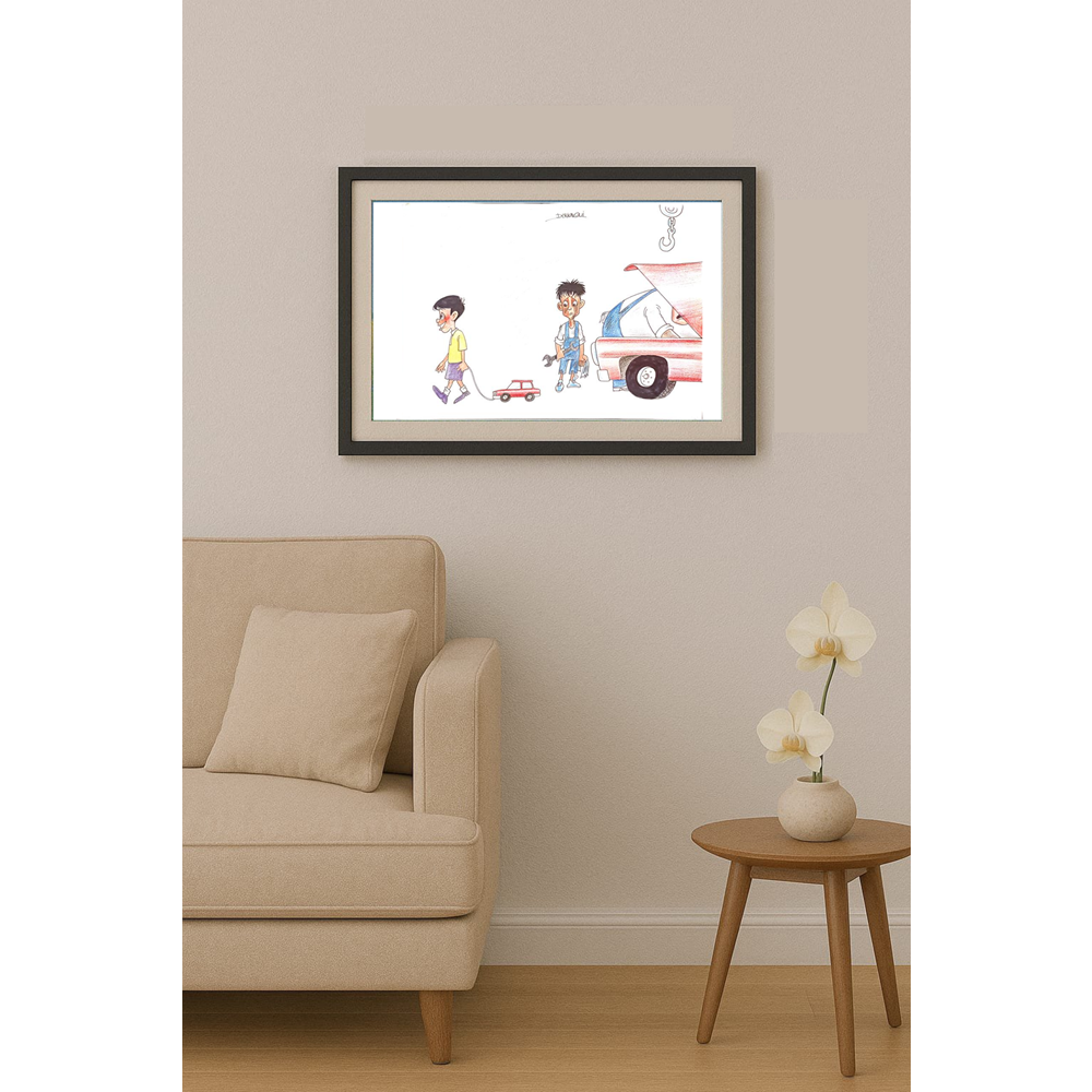 Derkaoui 29x21cm Orijinal Karikatür BOD00170