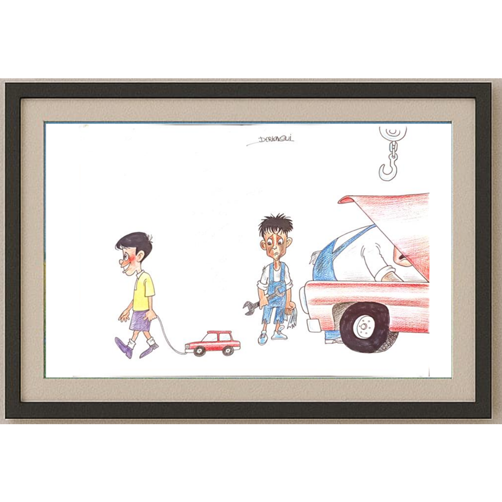 Derkaoui 29x21cm Orijinal Karikatür BOD00170